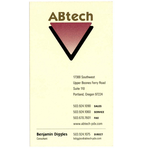 Abtech business card
