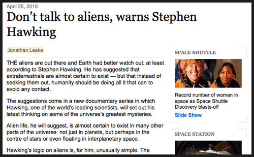 Hawking Alien