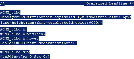 cnn style sheet snapshot