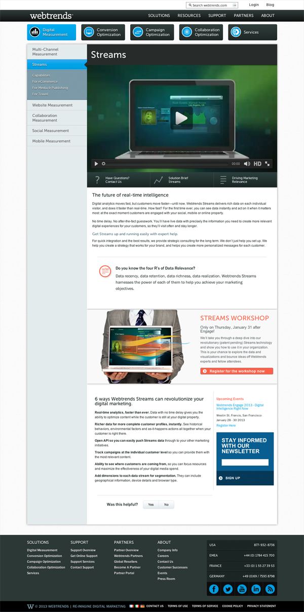 Webtrends Website Streams Webtrends Website Streams